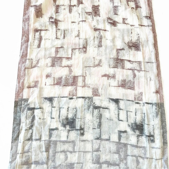 J‎ Jill Muted Watercolor Infinity Scarf Lightweight Gauzy Cotton Vacation Cruise - Picture 7 of 7